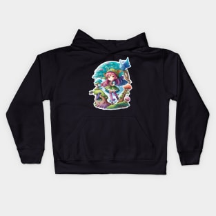 Chibi Adventurer Girl Kids Hoodie